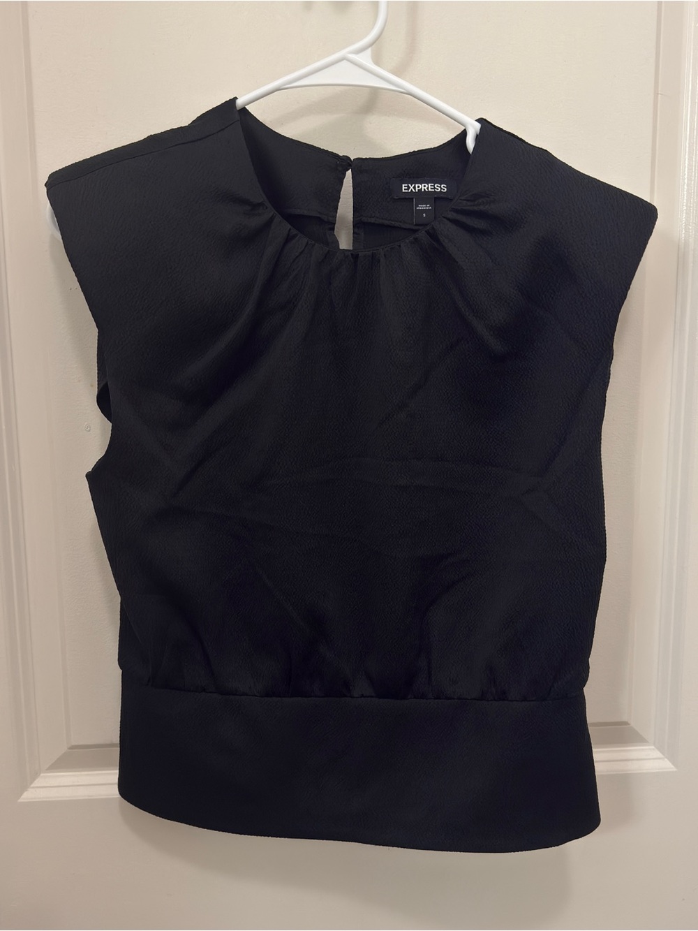 Crop Cap-Sleeve Blouse